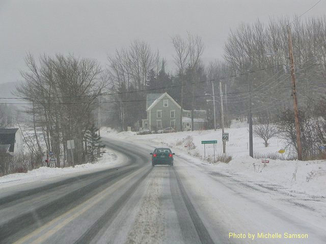 Cape Breton Living Photo Memories: Big Pond 2005
"Winter passes and one remembers one's perseverance." - Yoko Ono
Old Hwy 4 Big Pond 2005. Heading to Sydney for some post-holiday shopping.  
This photo was posted as Photo of the Week on January 7, 2005.  